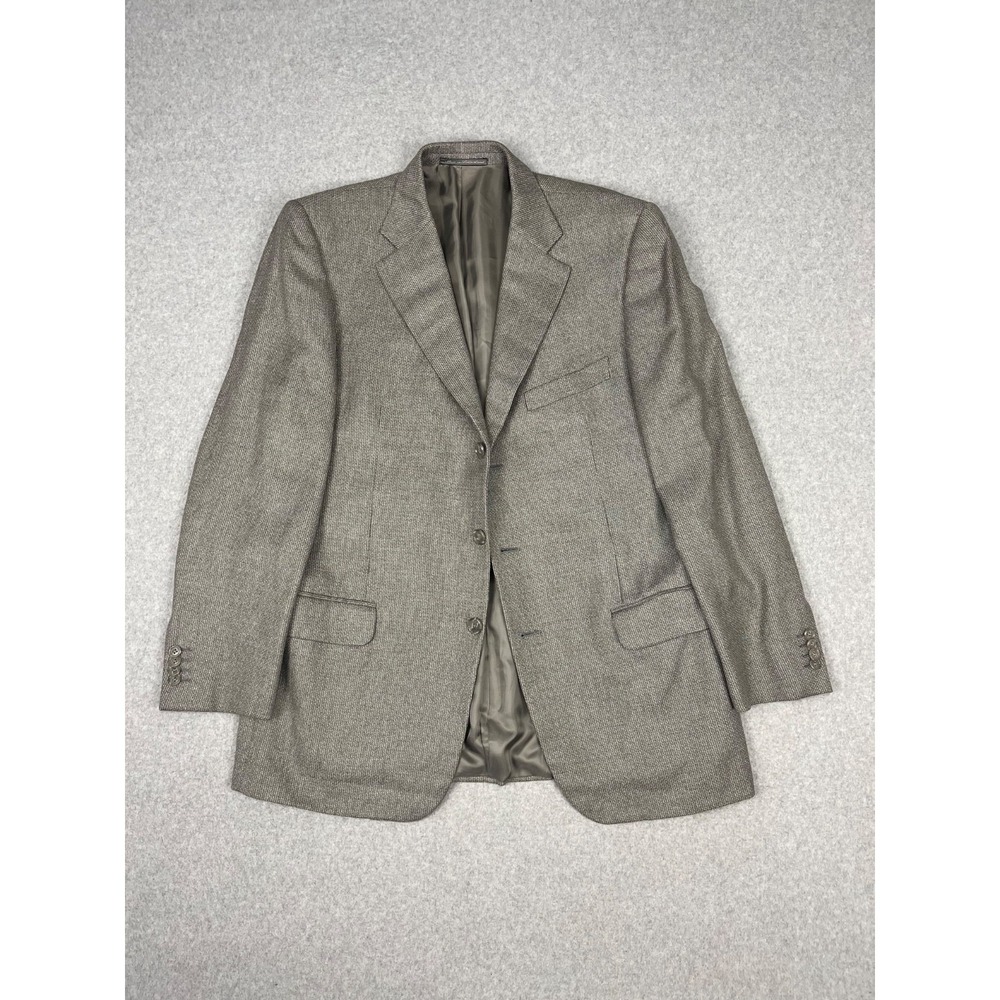 Ermenegildo Zegna Blazer Mens 44 Gray Tweed Taglio Escusivo Silk Cashmere